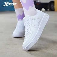 XTEP Women Sports Shoes White Shoes Fashion Classic Comfortable Fashion Cushioning Durability Wear-resistant Air Force