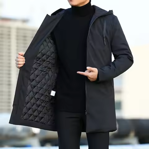 Autumn Winter Men's Trench Coat Male Windbreaker Outerwear Jaquet Man Coat Men Casual Thicken Warm H