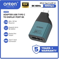 Onten Adapter Converter USB Type C To Display Port Support 8K 60Hz OTN-UC103