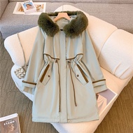 Shalldoer | Áo Khoác Parka Có Cái Mũ Lông Tháo Dỡ Được cho Phụ Nữ Size Lớn