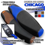 Chicago Style Universal Motorcycle Seat Cover Bozman Direct Installation (With Rubber) Premium