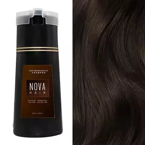 Nova Hair Dyeing Shampoo Hair Instant Dye 3-in-1 Shampoo Men Women Fluffy Oil Control Hair Care Prod