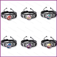 HT Anime Mairimashita Iruma-kun Gemstone Leather Braided Bracelet Suzuki Iruma Clara Valac Adjustmen