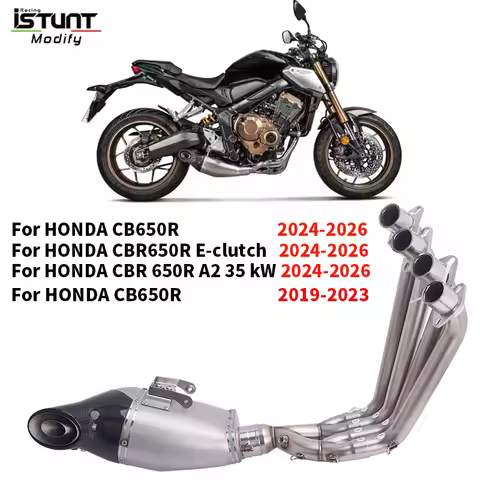Slip On For Honda CB650R CBR650 E-Clutch A2 35KW 2019 - 2026 Motorcycle Exhaust Full System Espace M