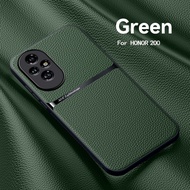 เคสสำหรับ Honor 200 Pro เคสโทรศัพท์หนังด้าน Honor200Pro Honor200 5G แฟชั่นเคสด้านหลังมีที่ยึดปกป้องร