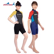DIVE & SAIL2.5mm Youth Surfing Diving Suit Big Kids One-Piece Thickened Kids Warm Swimsuit