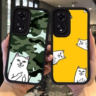 S-1 Finger cat Case Case for OPPO A18 A38 A17K A60 A58 A17 5G Realme C55 N55 Cover
