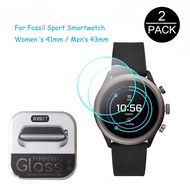 2pcs For Fossil Sport Smartwatch Men's Watch 43mm Women's 41mm Gen4 Tempered Glass Screen Protector