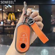 Zinc Alloy Leather Car Key Case Cover For Mercedes-benz EQE EQS W206 W223 X254 V297 S206/X206 S-Clas