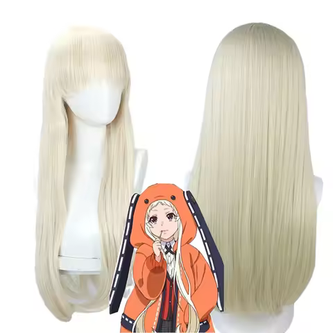 Yomozuki Runa Role Wig Party Woman Headwear Long Straight Hair Anime Kakegurui Character Modeling St