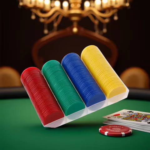 40PCS 37MM Plastic Poker Chips 4 Colors Bingo Markers Math Counting Party Games Juegos De Mesa Famil