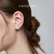 CACO Premium Baroque Keshi Pearl Stud Earrings 925 Sterling Silver "Button" (1 Pair)