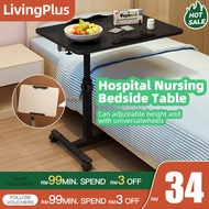 Nursing Table Adjustable Hospital Bed Table With Wheels Movable Table Meja Sisi Meja Tidur Meja Tepi Katil