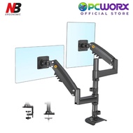 North Bayou H180 Dual Monitor Desk Mount Stand Full Motion Swivel Computer Monitor Arm Fits 2 Screen