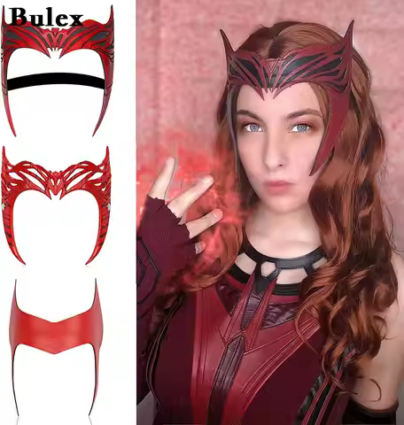 Bulex Wanda Maximoff Headpiece Scarlet Witch Headpiece Crown Halloween Cosplay Party Masquerade Mask