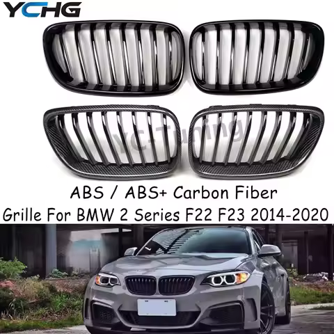 F22 F23 ABS Gloss Black Carbon Fiber Front Bumper Grille For BMW 2 Series F22 F23 218i 220i 228i 230