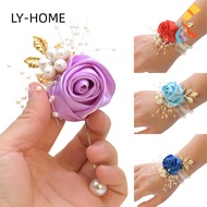 LIAOYING Bracelet Polyester Corsage Rose Bridesmaid
