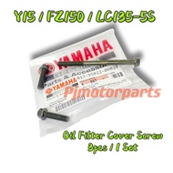 Y15 Y15ZR V1 V2 / FZ150 / LC135 5S / FZ150i (3pcs / 1 Set) Oil Filter Cover Screw Cap Cup Penutup Skrew Skru Original