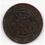 A2520 Ned Indie 1 Cent tahun 1857 Sesuai Gambar Ready