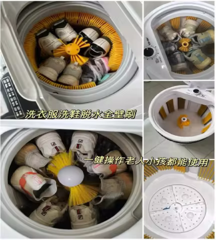 220V Semi Automatic Shoe Washing Machine Home Use Compact Washer for Shoes Socks Underwear DS