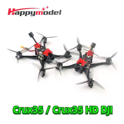 HappyModel Crux35 HD V2 Caddx HD Camera Nebula Nano CrazyF411 AIO FC URAT ELRS EX1404 Motor 4S FPV 3