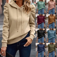 Women's Fall Winter Casual Hooded Solid Color Sweater