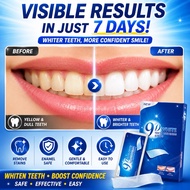 9D White Teeth Whitening Strips Pemutih Gigi 牙齿美白贴 Whitening Strip Remove Stain Coffee Tea Smokers T