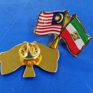 FLAG IRAN MALAYSIA 2026 with epoxy with COLLAR PIN IRAN SAVE IRAN WE LOVE IRAN BENDERA