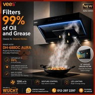 【WUCHT】VEES DH-688DC AURA Range Hood | 2220m³/h Powerful Filtration Kitchen Chimney Hood 抽油烟机 sistem