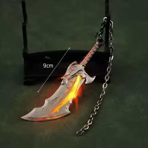God of War Weapon 9cm Blades of Chaos Runic Kratos Sword Game Periphery Metal Alloy Keychain Katana 