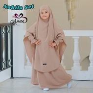 Jubah muslimah kanak perempuan   Gamis Anak Syari Polos Crinkle Nabila Set Series/Kids Premium Quality Terbaru Kekinian