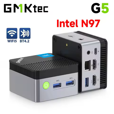GMKtec G5 Mini PC Intel 12th N97 Windows 11 Pro LPDDR5 4800MT/s M.2 2242 SATA WiFi5 BT5 Portable Des