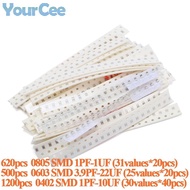 500pcs-1200pcs 0805 0603 0402 SMD Capacitor 1PF -1UF 3.9PF-22UF 1PF-10UF Components Package Capacito