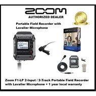 Zoom F1-LP 2-Input / 2-Track Portable Field Recorder with Lavalier Microphone + 1 year local warranty