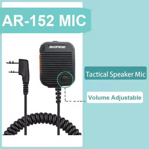 Baofeng AR-152 Tactical Mic Speaker Shoulder for UV-13 PRO UV17 UVK5 UVK6 QS UV5R Plus Walkie Talkie
