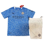 NEW 2024 U.S.A Manchester City Jersey 20-21 Home Blue Short-sleeved Adult Childrens Football Uniform