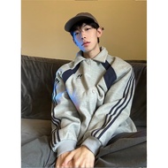 แจ็คเก็ตบейซบอลสีแดงวินเทจสำหรับผู้ชาย Cleanfit Shoulder Pad Flight Jacket Detroit Couple Outfit Jac