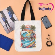 Tas Slempang Tote Bag Kanvas Holiday Vacation