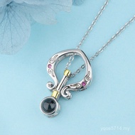 Photo Style Language Hoop Curse Female s925 I Love You Necklace Silver Gold Hoop Stick One Hundred K