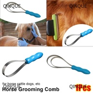 QINJUE 1Pcs Horse Grooming Comb, Nonslip Double Sided Equestrian Brush Scraper, Durable Metal Hair C