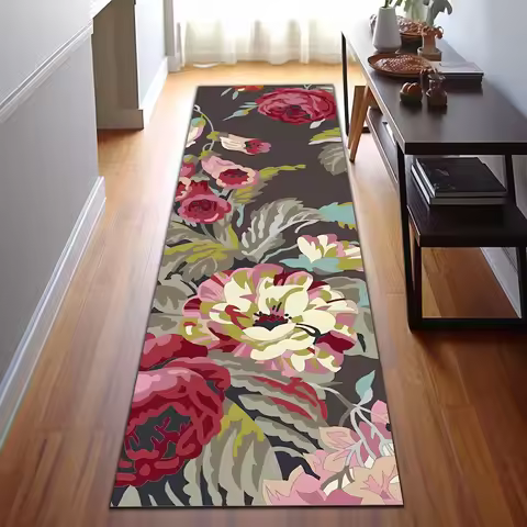 Entryway Rug Indoor Kurdish Runner Rug Floral Rug Flower Rug Rose Design Kitchen Runner Entryway Rug