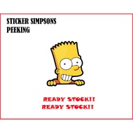 Sticker Simpsons Peeking Motor Funny Sticker Helmet