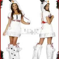 White Furry Christmas Costume - Adult Size