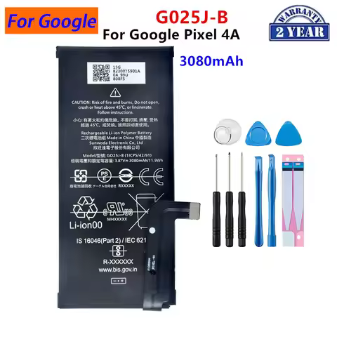 100% Orginal G025J-B 3080mAh Replacement Battery For Google Pixel 4A Pixel4A Genuine Latest Producti