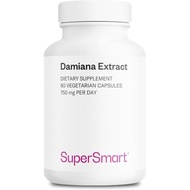 Supersmart - Damiana Extract 750mg per Day (Turnera Herb) - Damiana Leaf Supplement for Women & Men 
