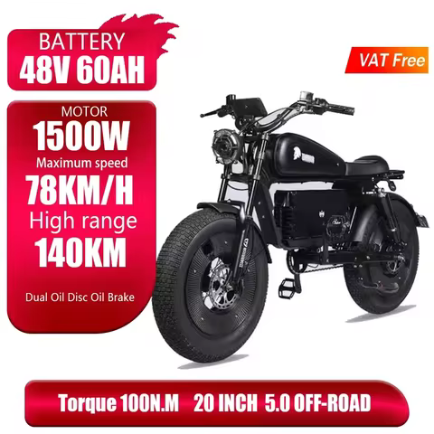 New 1500W 48V 60AH 20 inch 5.0 Fat Tires Mountain bikes Fatbike Electric Bicycle Oil Brake Electric 