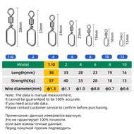 10~60Pcs Fishing Swivels Snap Hooked Snap Stainless Steel Fishing Rolling Barrel Swivel Fishing Lure