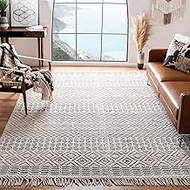 Safavieh Natura Collection NAT852Z Hand-woven Wool Area Rug, 8' x 10', Ivory/Black
