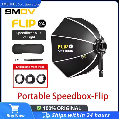 SMDV Flip 20 24 28 Quickly Release Parabolic Out Door Softbox for A1 Godox V1 AD100PRO V860II AD200 