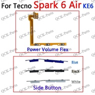 Power on / off Switch Button Side Volume Up Down Buttons Flex Cable Replacement For Tecno Spark 6 Ai